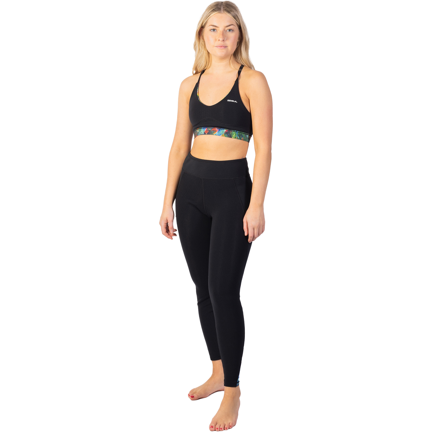 2025 Gul Womens Luna7 SUP Leggings LA8301-C1 - Black / Jungle